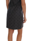 Dolce & Gabbana Gray Polka Dotted Sheath Wool Dress
