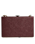 Dolce & Gabbana Maroon Leather Clutch Evening Crossbody Bag