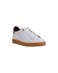 EA7 Emporio Armani Beige Leather Low Top Sneakers