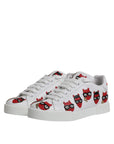 Dolce & Gabbana White Devil Face Portofino Sneakers Shoes
