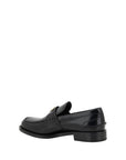 Prada Black Leather Logo Loafers
