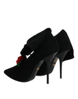 Dolce & Gabbana Black Stiletto Heels Mid Calf Boots Shoes
