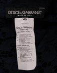 Dolce & Gabbana Blue Taormina Floral Lace Sheath Dress