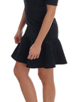 Dolce & Gabbana Black Blue Flare Mini Dress