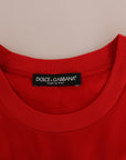 Dolce & Gabbana Red Silk Orange Vase Crystal Top
