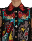 Dolce & Gabbana Black Lace Crystal SPACE Shirt
