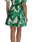 Dolce & Gabbana A-Line Banana Leaf Pineapple Crystal Dress