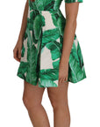 Dolce & Gabbana A-Line Banana Leaf Pineapple Crystal Dress