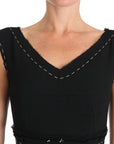 Dolce & Gabbana Black Wool Stretch A-line Sheath Dress