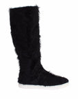 Dolce & Gabbana Black Xiangao Lamb Fur Leather Boots