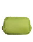 Dolce & Gabbana Green Nylon Padded Logo Plaque Tote Crossbody Bag