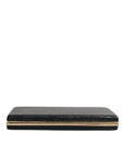 Dolce & Gabbana Black Leather Gold Frame Clutch Evening Party Purse Bag