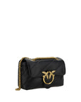 PINKO Black Calf Leather Bos Taurus Shoulder Bag