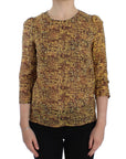 Dolce & Gabbana Multicolor Mosaic Print Silk Blouse T-shirt