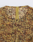 Dolce & Gabbana Multicolor Mosaic Print Silk Blouse T-shirt