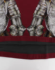 Dolce & Gabbana Red Knight Print Silk Blouse T-shirt