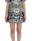 Dolce & Gabbana Crystal Silver Runway Handmade Dress