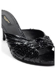 Dolce & Gabbana Black Snake Skin Platform Sandals