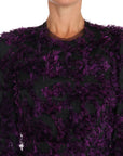 Dolce & Gabbana Purple Fringe Midi Sheath Dress