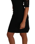 Dolce & Gabbana Black Floral Cut Out Pattern Coctail Dress