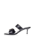Alexander McQueen Black Leather Stiletto Heel Sandals