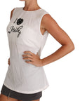 Dolce & Gabbana White Silk I LOVE ITALY Cami T-shirt