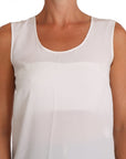 Dolce & Gabbana White Silk A-line Sleeveless Blouse T-Shirt Top