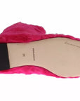 Dolce & Gabbana Pink Lamb Fur Leather Flat Boots Shoes