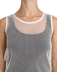 Dolce & Gabbana White Net Transparent Sleeveless Tank Top
