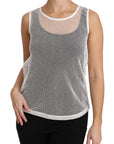 Dolce & Gabbana White Net Transparent Sleeveless Tank Top