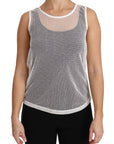 Dolce & Gabbana White Net Transparent Sleeveless Tank Top