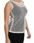 Dolce & Gabbana White Net Transparent Sleeveless Tank Top