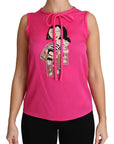 Dolce & Gabbana Pink Family Silk Tank Mama Blouse Top Shirt