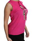 Dolce & Gabbana Pink Family Silk Tank Mama Blouse Top Shirt