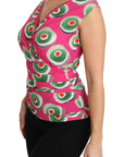 Dolce & Gabbana Pink Silk Stretch Sicilian Cake Top