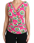 Dolce & Gabbana Pink Silk Stretch Sicilian Cake Top