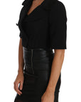 Dolce & Gabbana Black Short Fitted Wool Cropped Jacket Blazer