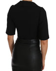 Dolce & Gabbana Black Short Fitted Wool Cropped Jacket Blazer