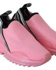 Dolce & Gabbana Pink Low Top Sorrento Sneakers Slip On Casual Shoes