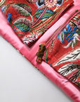 Dolce & Gabbana Red Floral Brocade Cropped Bustier Corset Top
