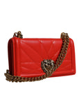 Dolce & Gabbana Red Quilted Devotion Crossbody Chain Phone Cover Bag