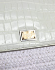 Dolce & Gabbana White Rafia Leather Top Handle Crossbody Bag