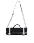 Dolce & Gabbana Blue White Calfskin Leather Crossbody Shoulder Bag