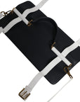 Dolce & Gabbana Blue White Calfskin Leather Crossbody Shoulder Bag