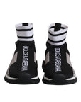Dolce & Gabbana Black Gray Sorrento Socks Women Sneakers Shoes