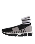 Dolce & Gabbana Black Gray Sorrento Socks Women Sneakers Shoes