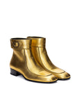 Saint Laurent Gold Leather Ankle Boots