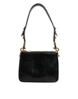 Dolce & Gabbana Black Exotic Leather Shoulder Sling Clutch Bag