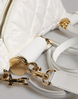 Dolce & Gabbana White Quilted Logo Plaque Belt Waist Fanny Pack Bag