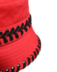 Dolce & Gabbana Red Lace Polyester Wide Brim Bucket Hat